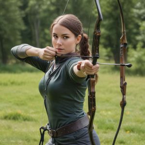 image of young female archer